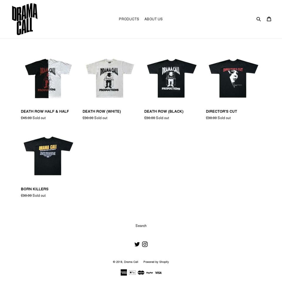 dramacall.com shopify website screenshot