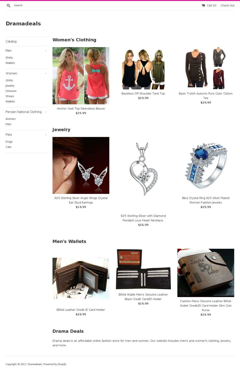 dramadeals.com shopify website screenshot