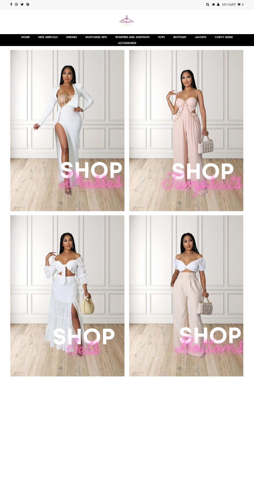 drapedgemz.com shopify website screenshot