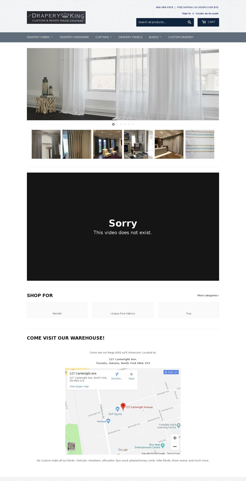 draperytoronto.ca shopify website screenshot