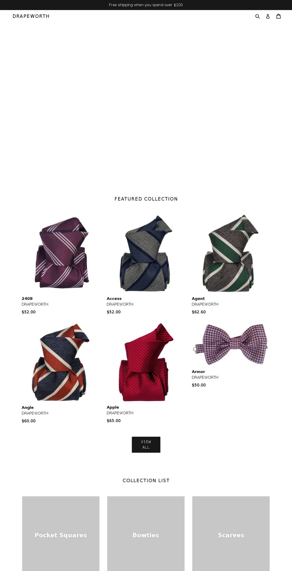 drapeworth.com — Shopify storefront screenshot
