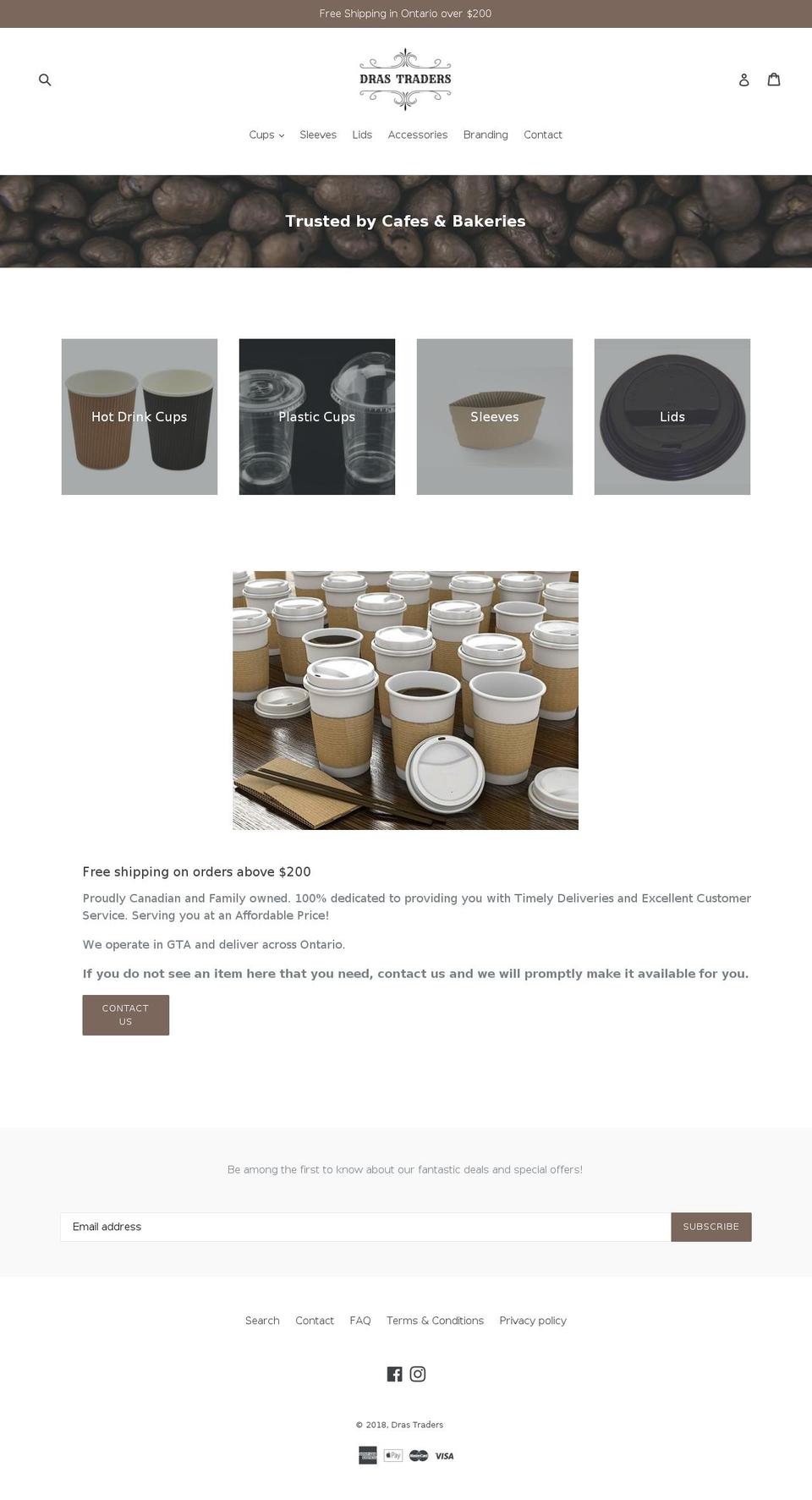 drastraders.ca shopify website screenshot