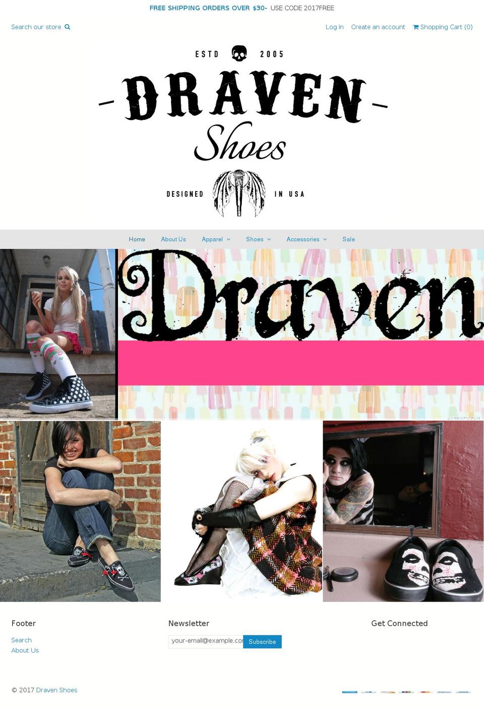 dravenfootwear.com shopify website screenshot