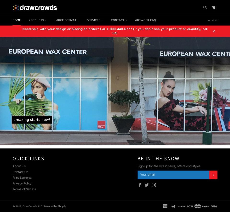 drawcrowds.net shopify website screenshot