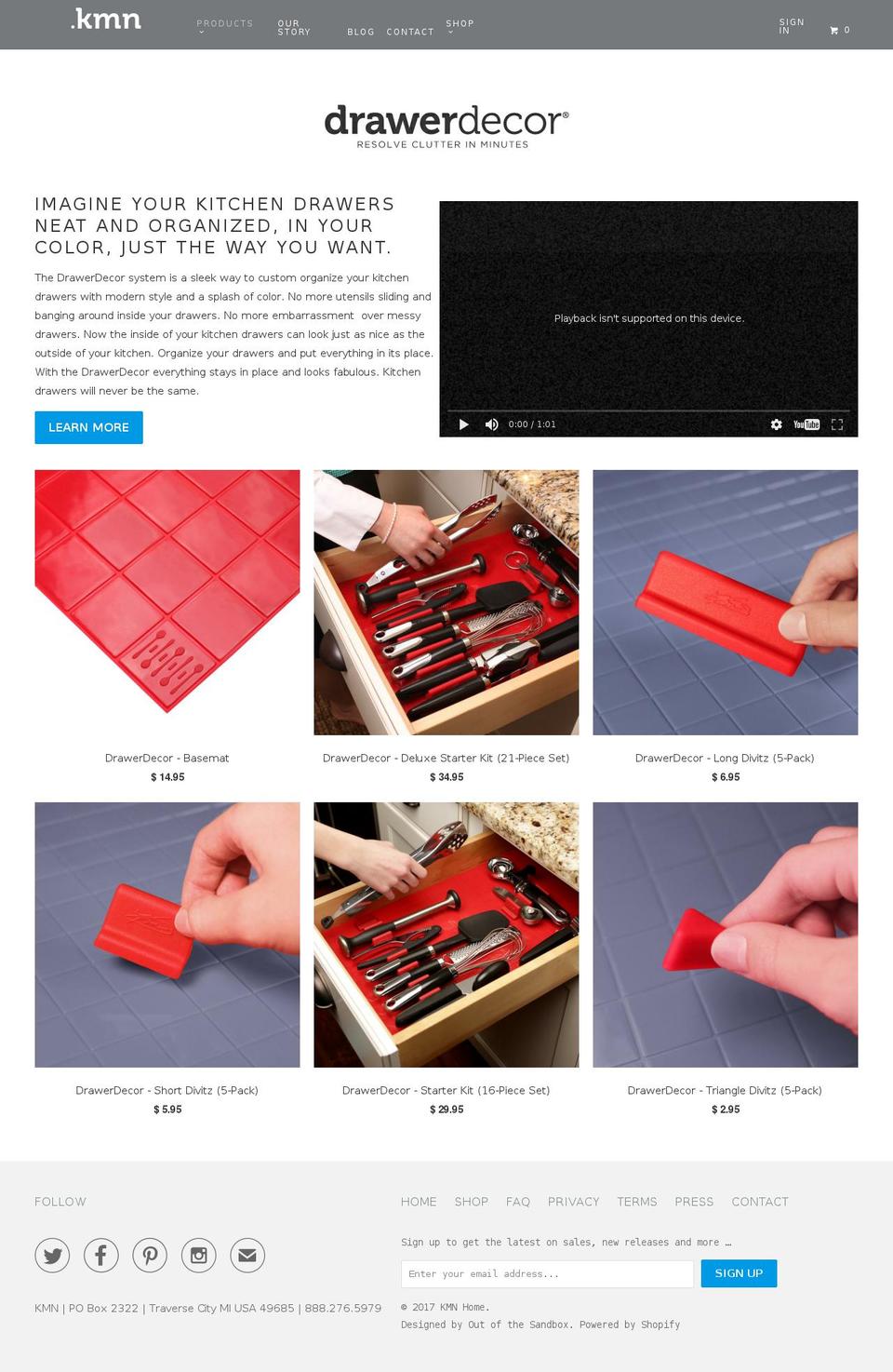 drawerdecor.com shopify website screenshot