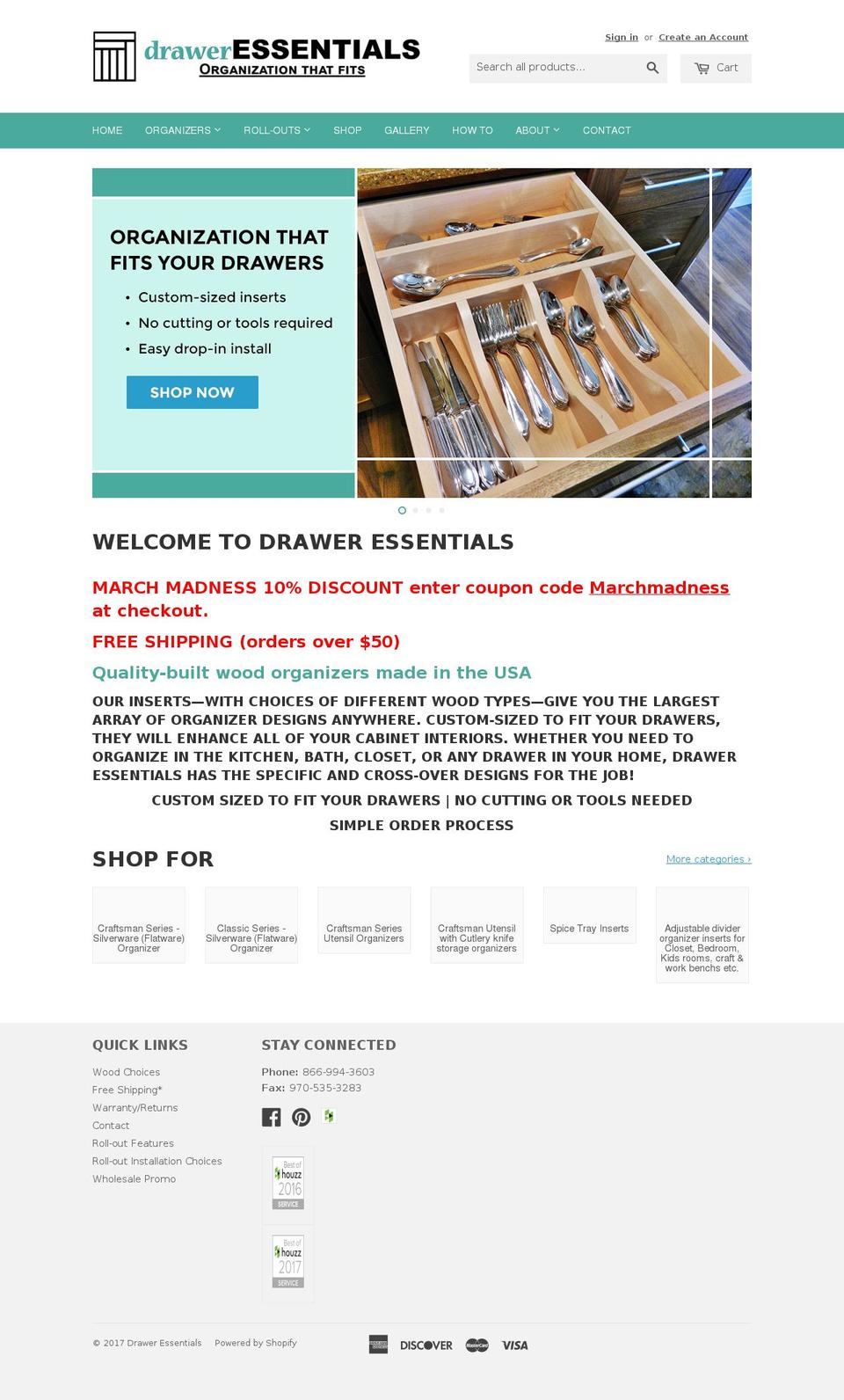 draweressentials.com shopify website screenshot