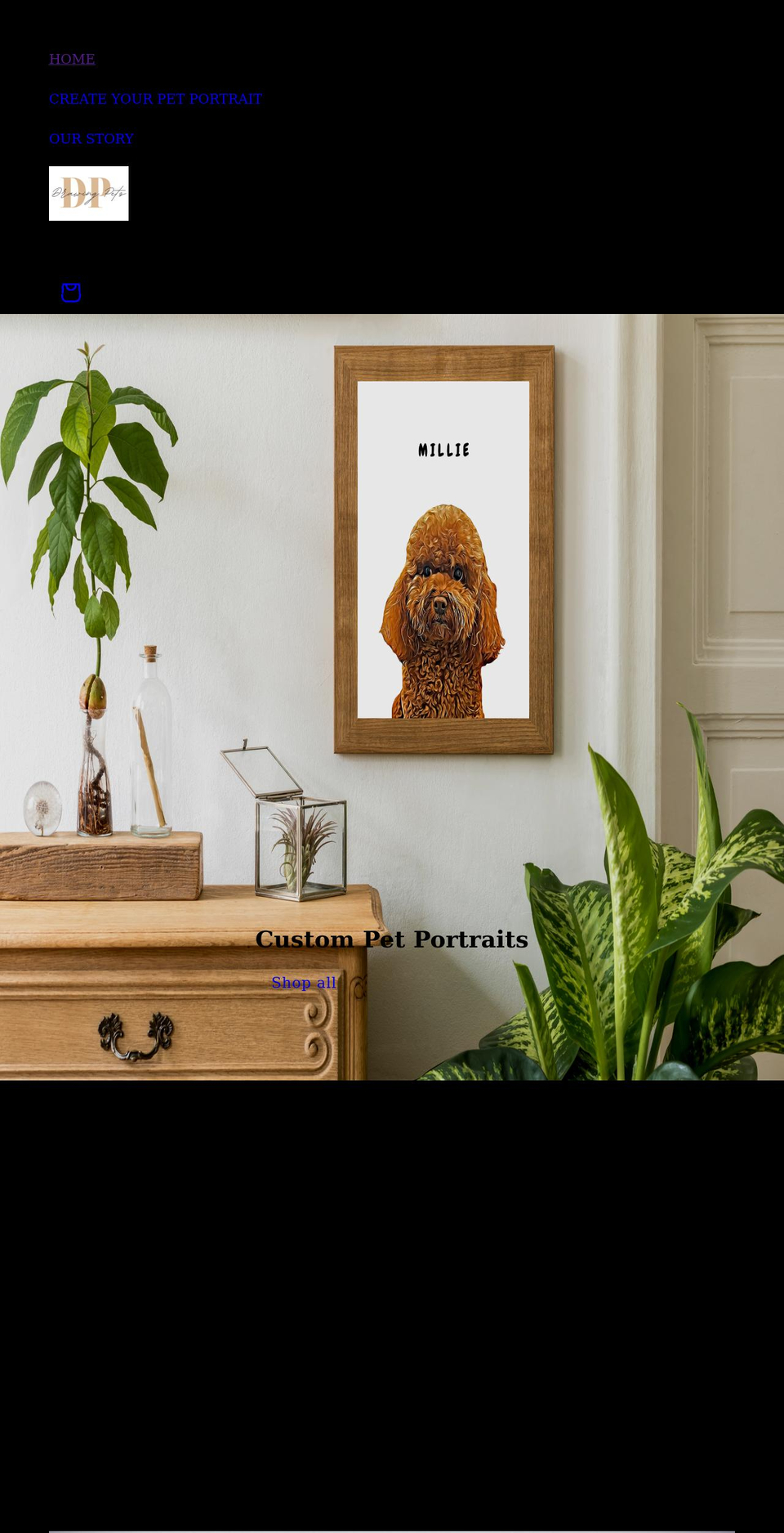 drawingpets.com shopify website screenshot