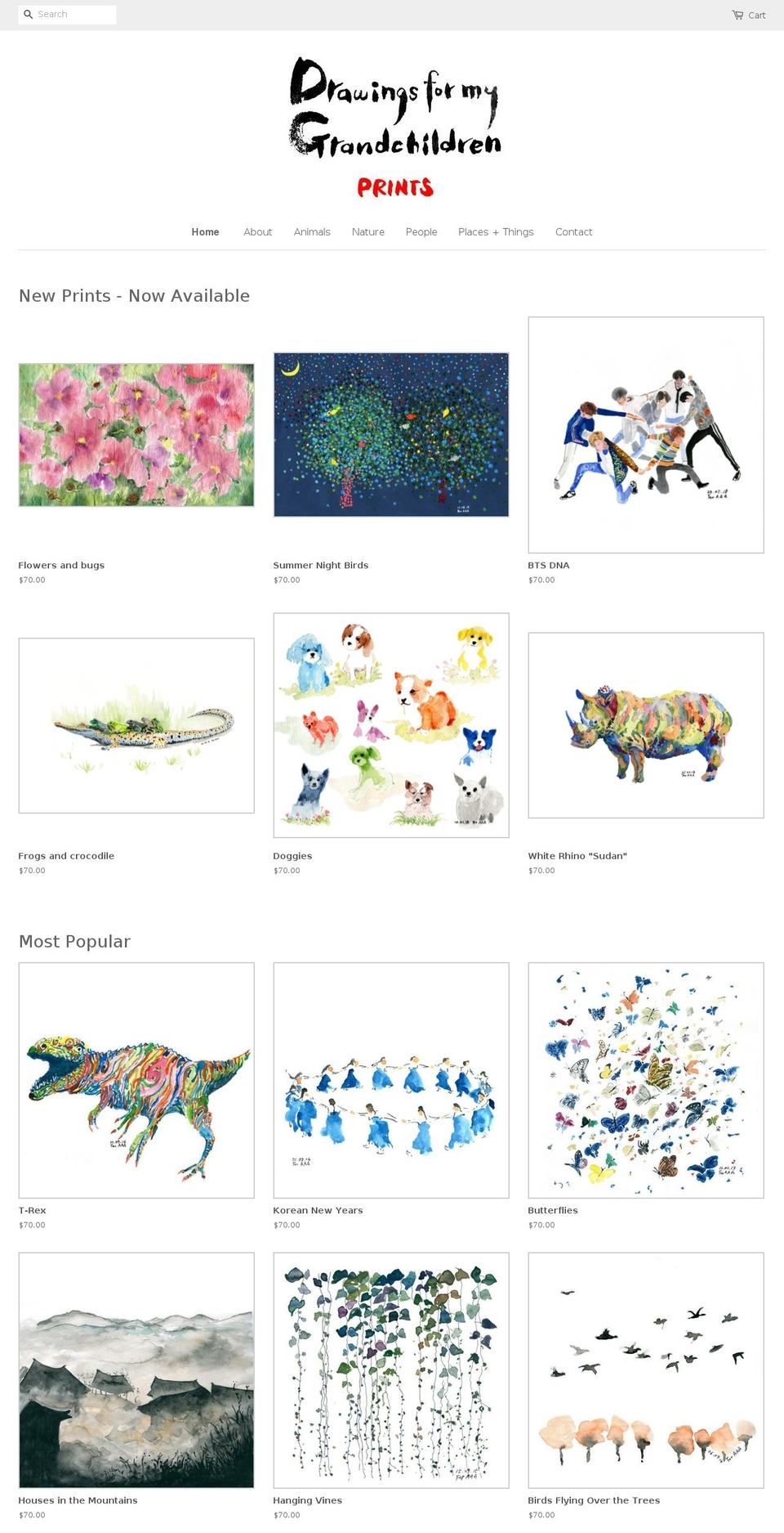 drawingsformygrandchildren.com shopify website screenshot