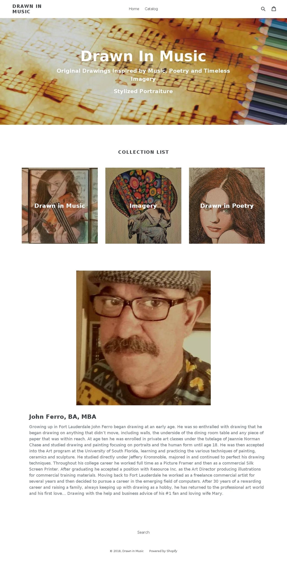 drawninmusic.com — Shopify storefront screenshot