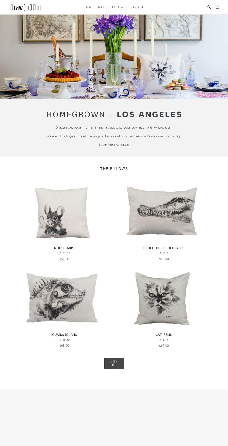 drawnoutart.com — Shopify storefront screenshot