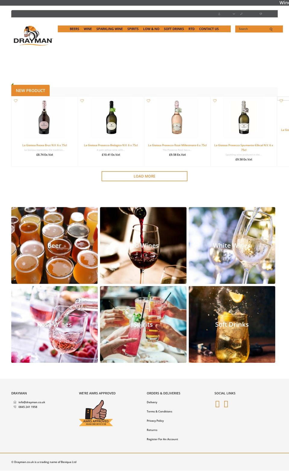 FASTEST Shopify theme site example drayman.co.uk