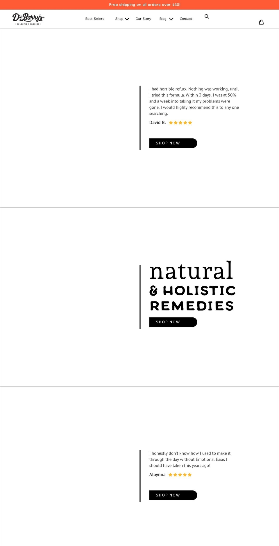drbarrysremedies.com shopify website screenshot