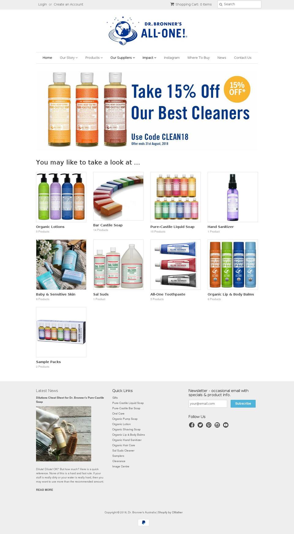 drbronner.net.nz shopify website screenshot