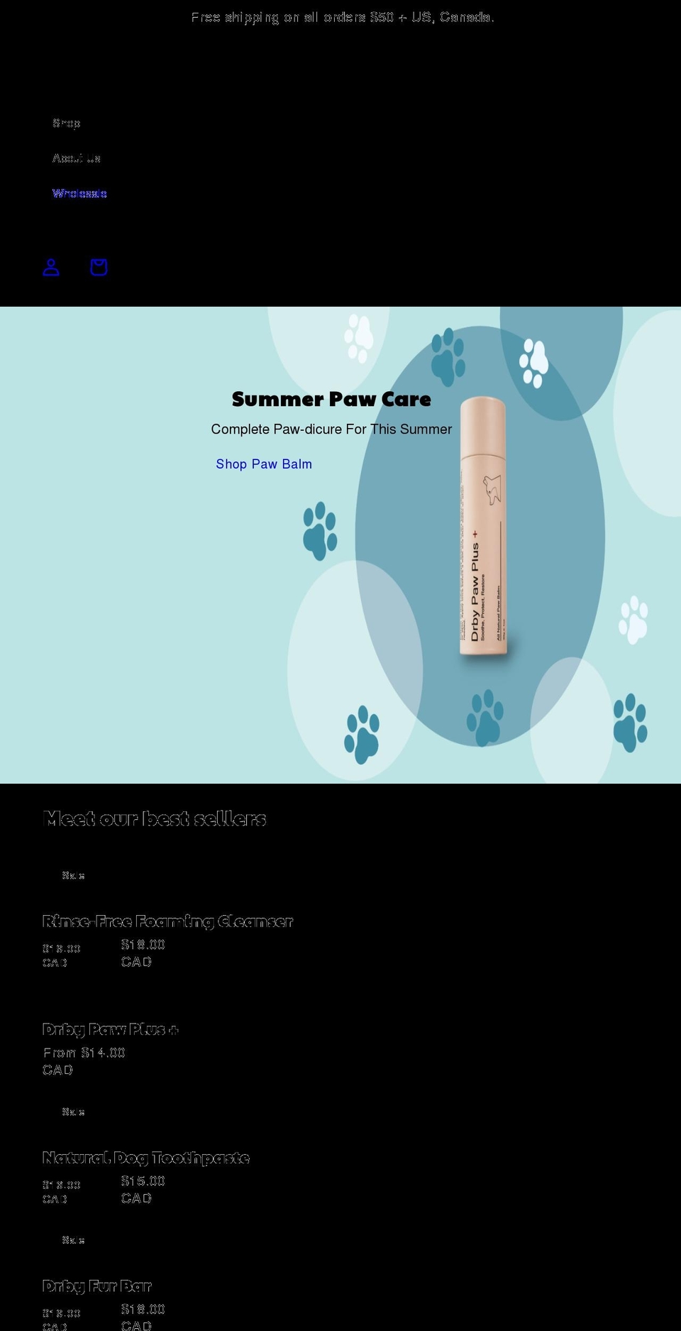 drbypetco.com shopify website screenshot