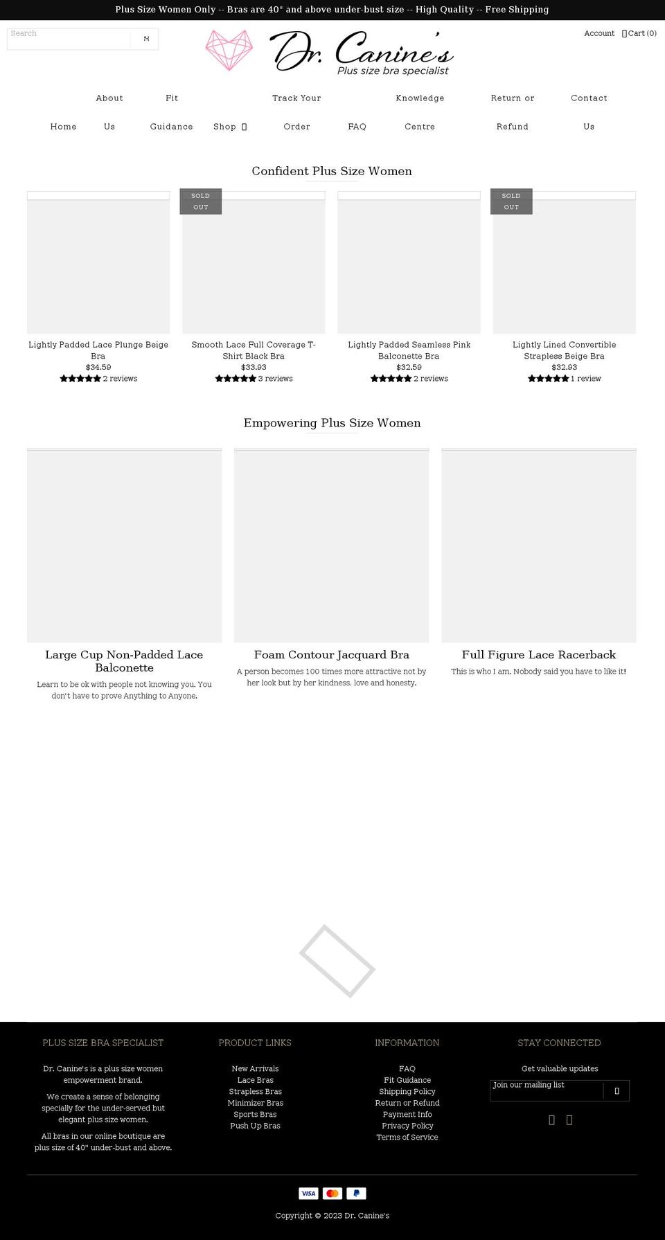 drcanines.com shopify website screenshot