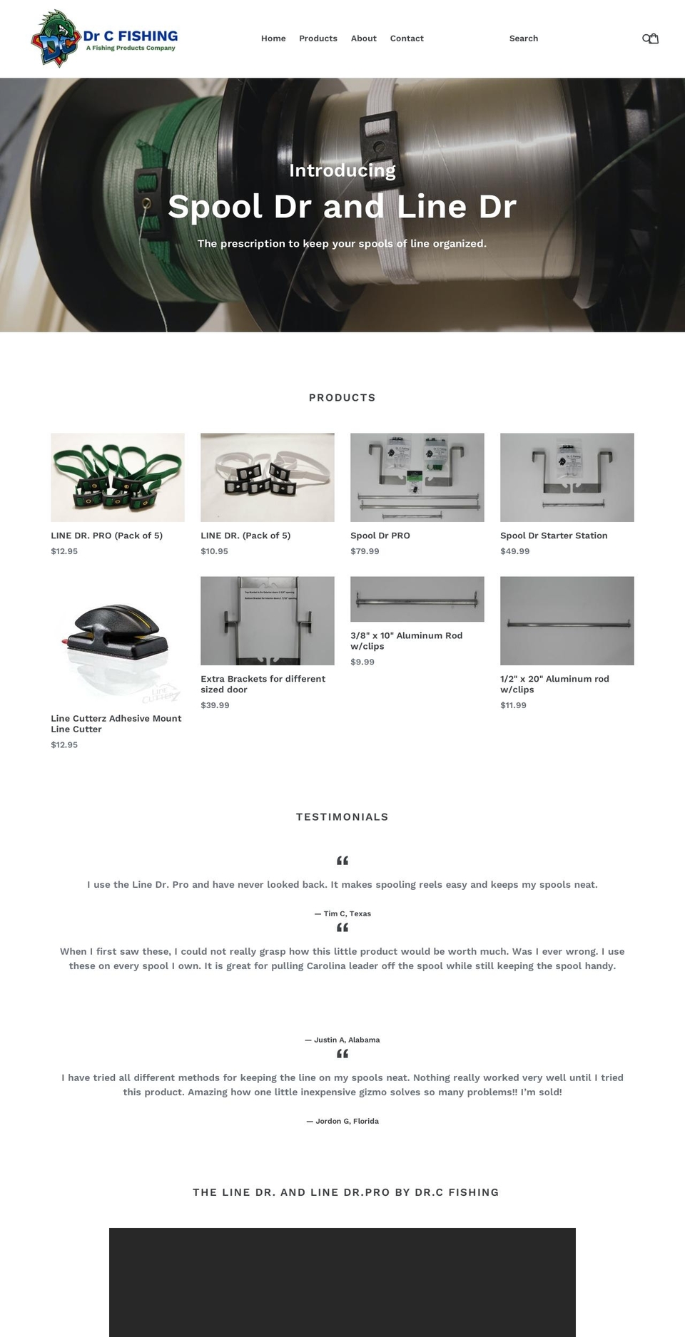 drcfishing.com — Shopify storefront screenshot