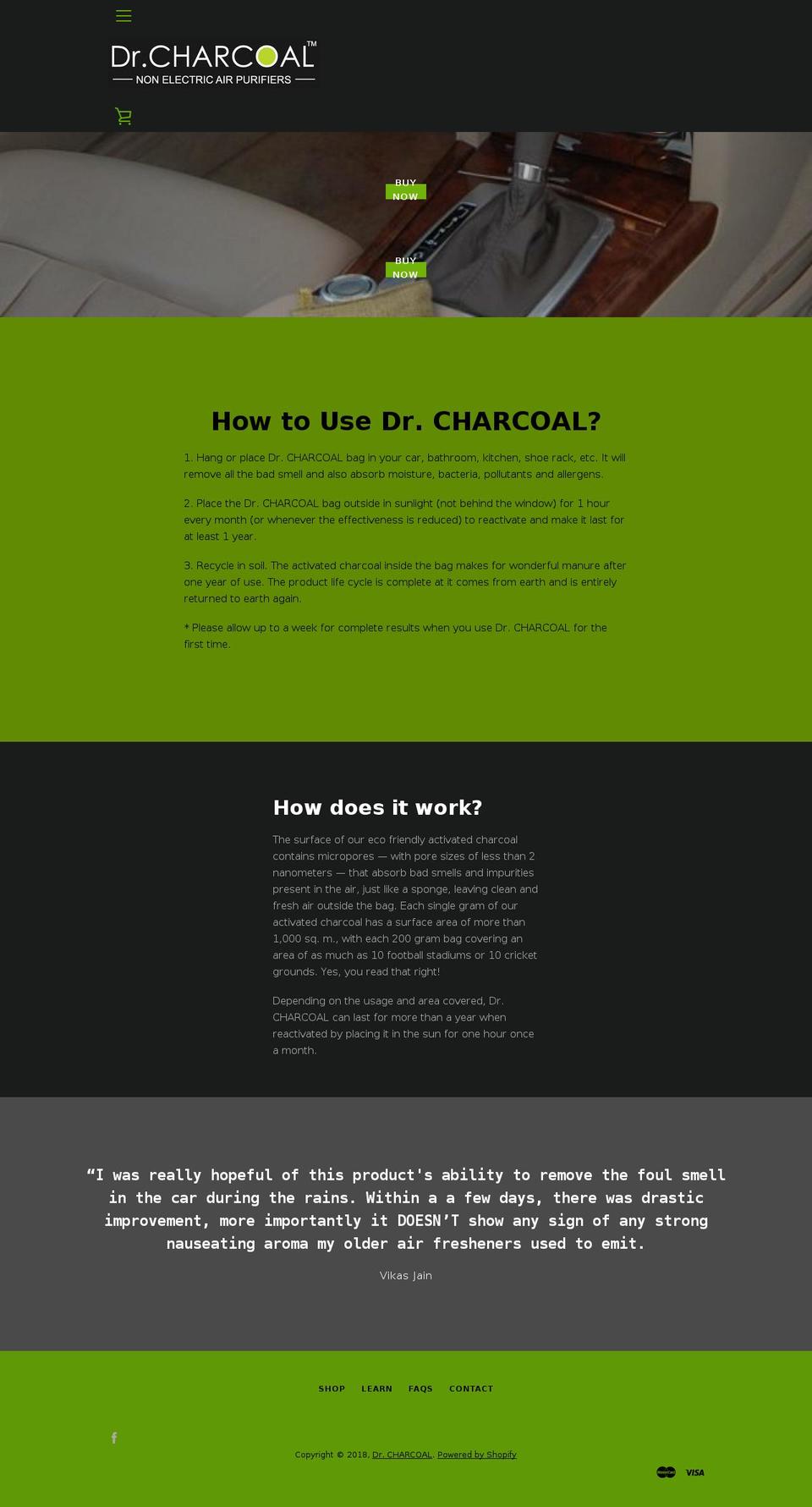 drcharcoal.in shopify website screenshot