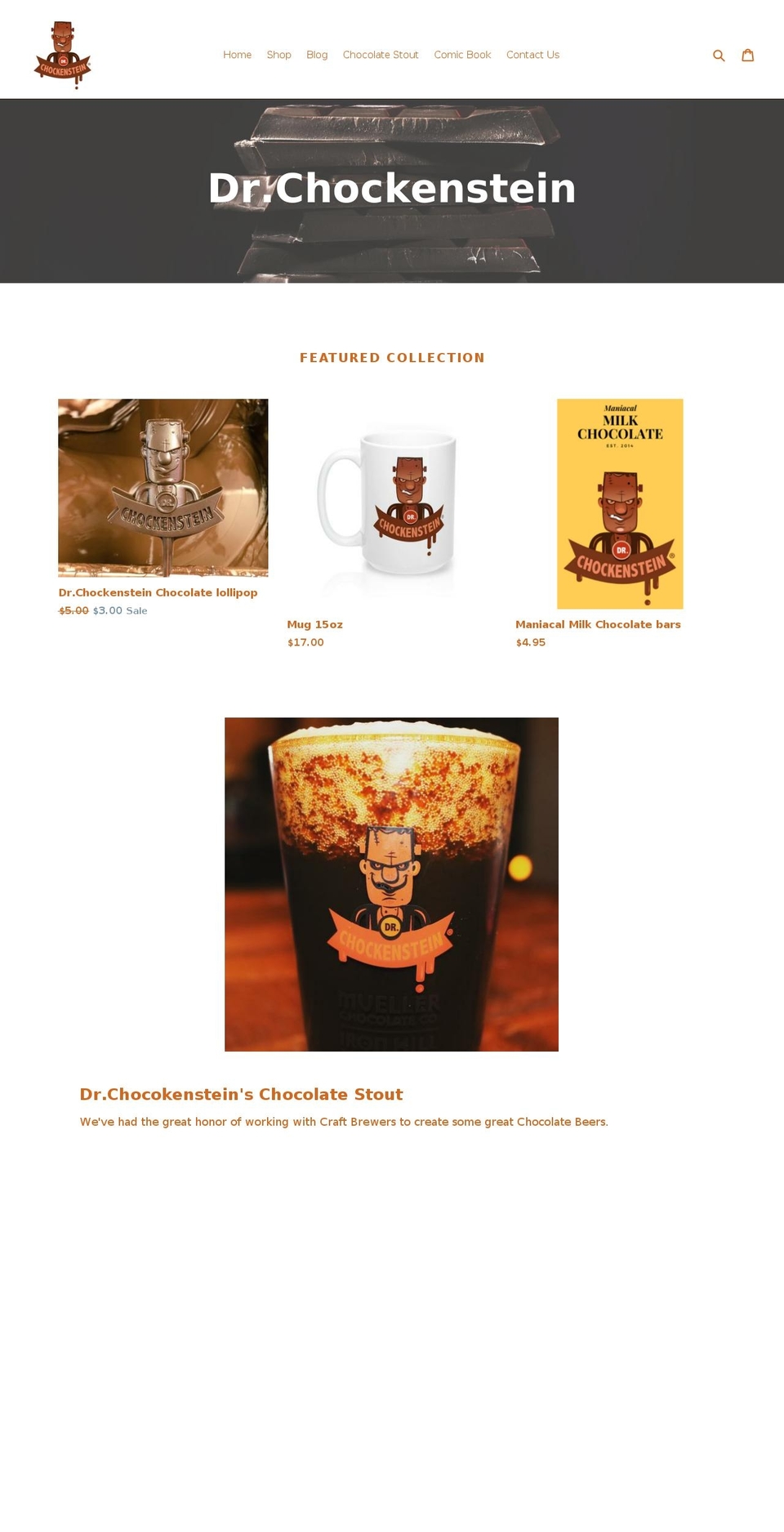 drchockenstein.com shopify website screenshot