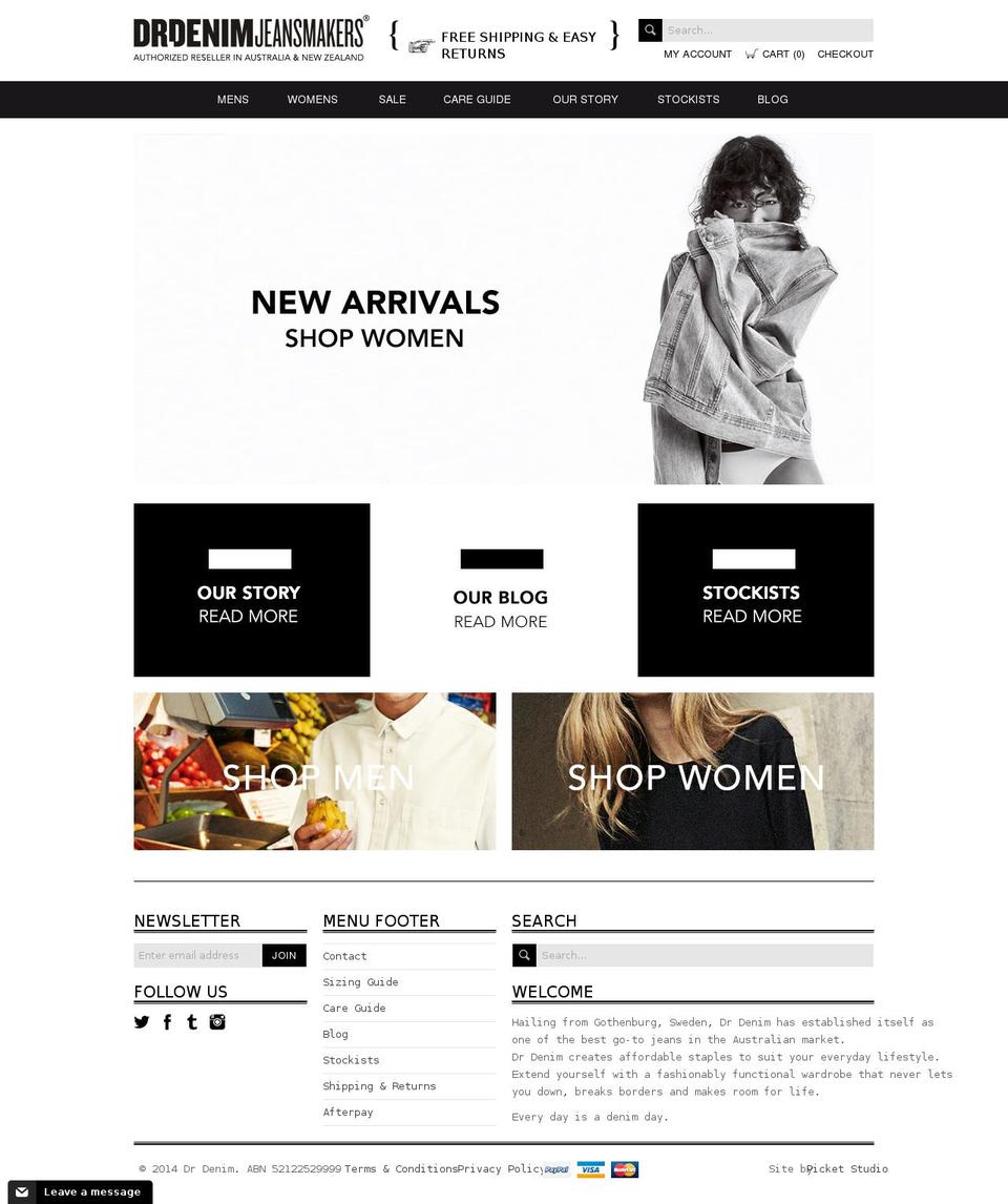 drdenim.com.au shopify website screenshot