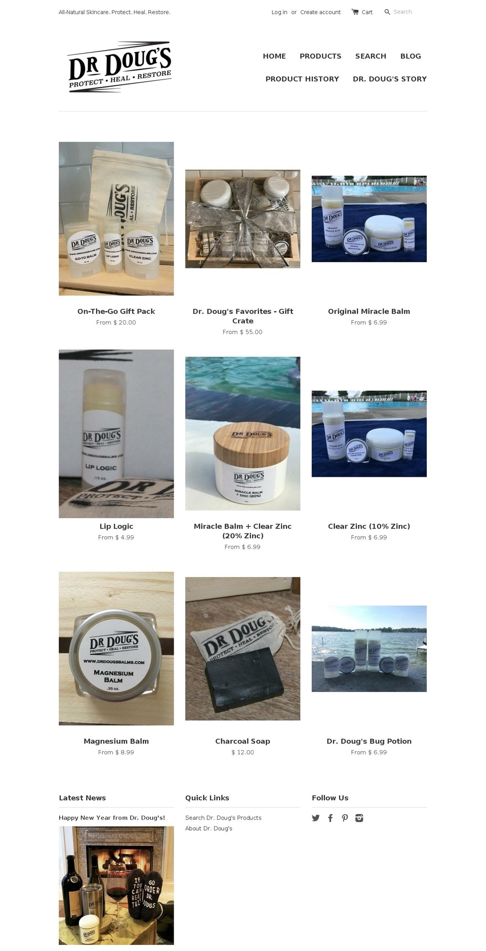 drdougsbalms.com shopify website screenshot