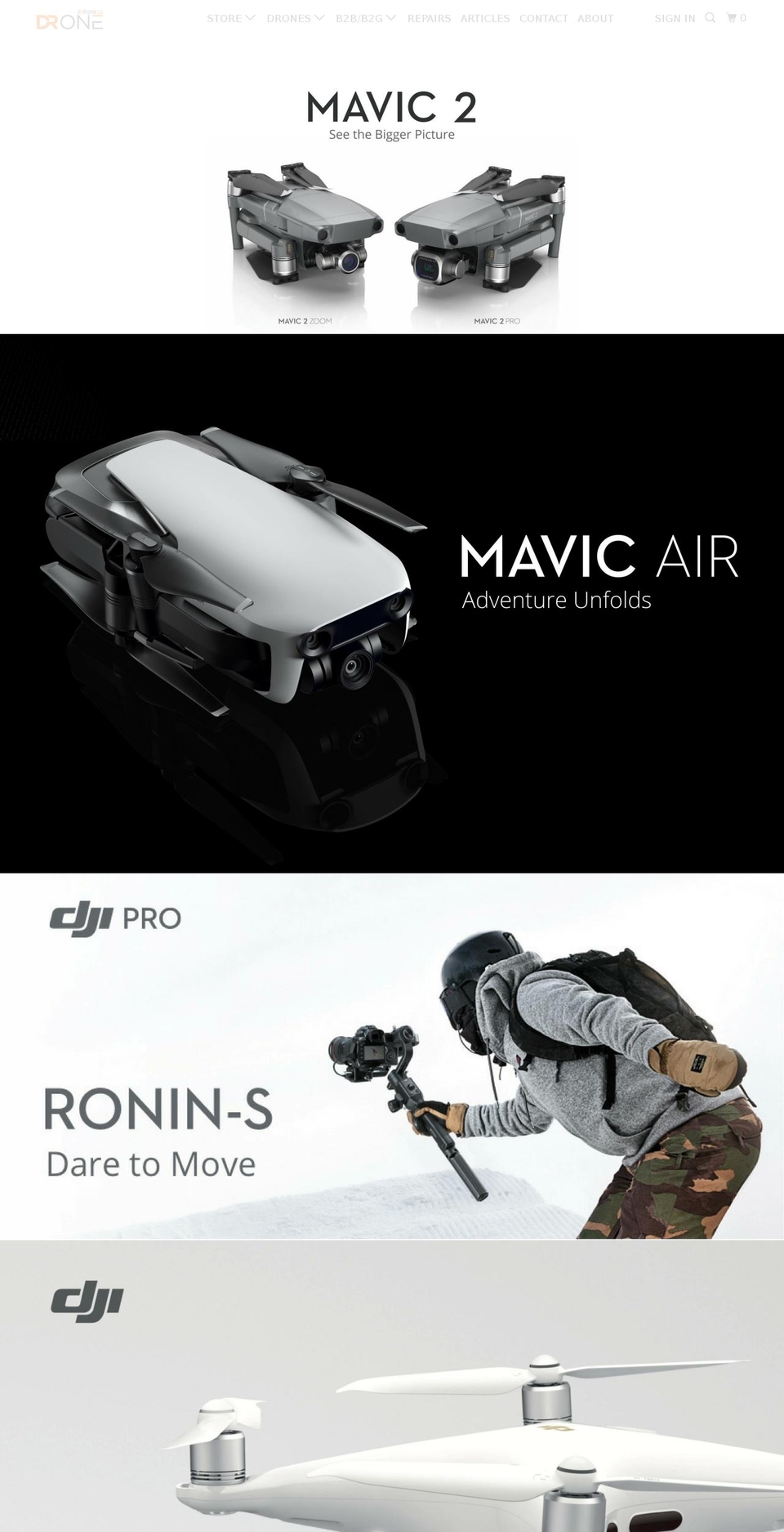 drdrone.ca shopify website screenshot