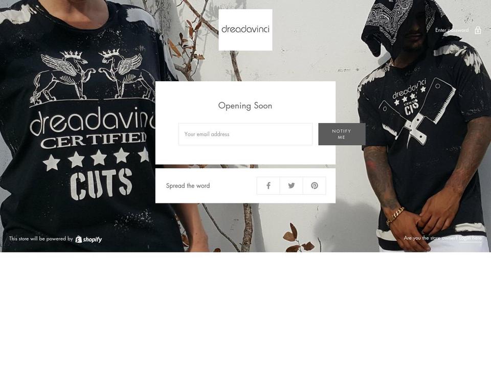 dreadavinci.com shopify website screenshot