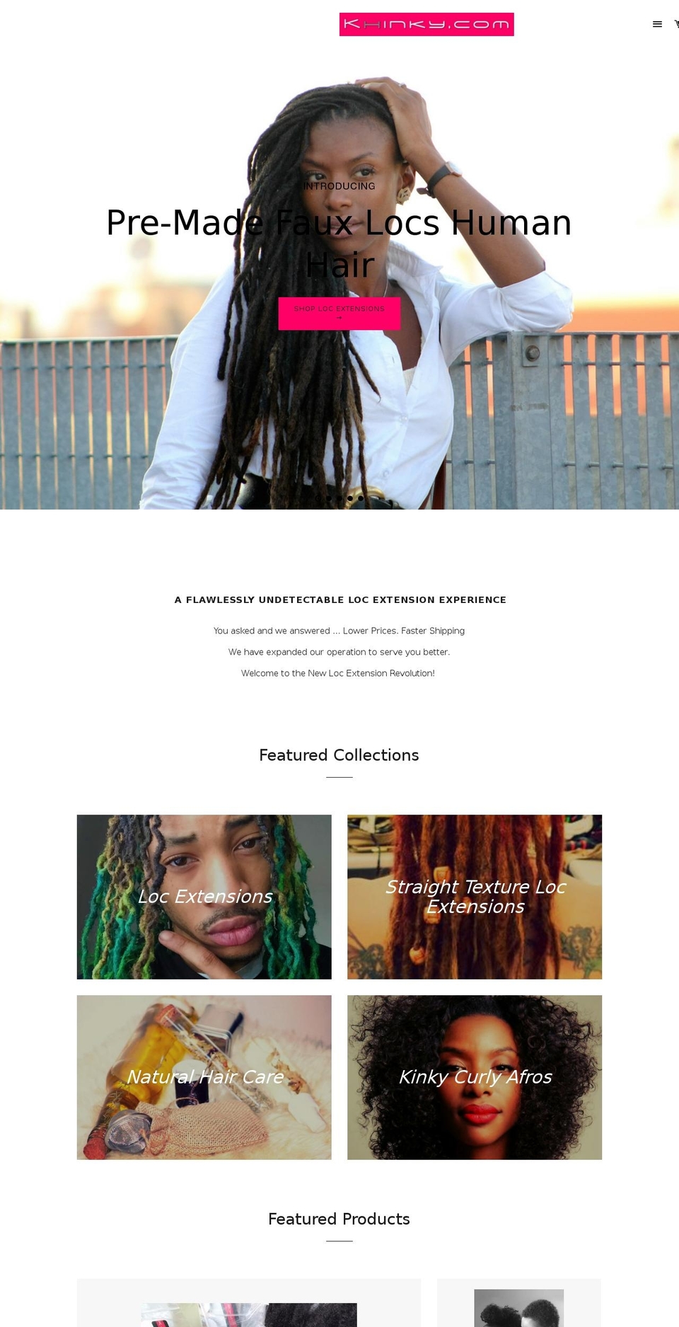 dreadlocextensions.com shopify website screenshot