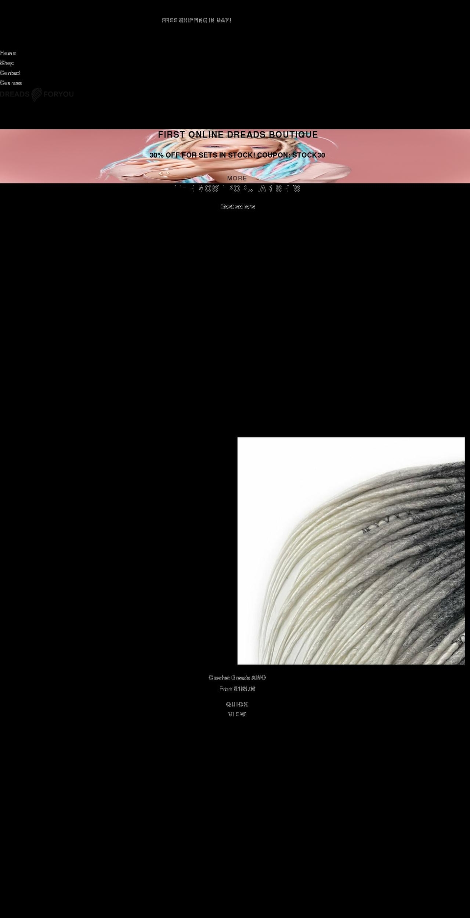 dreadsforyou.com shopify website screenshot