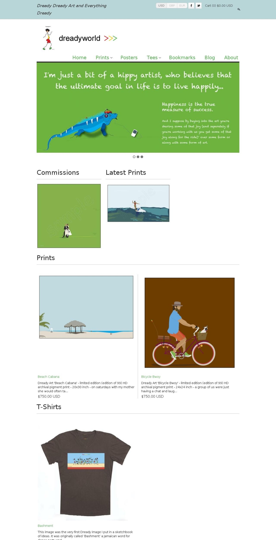 dreadyworld.com — Shopify storefront screenshot
