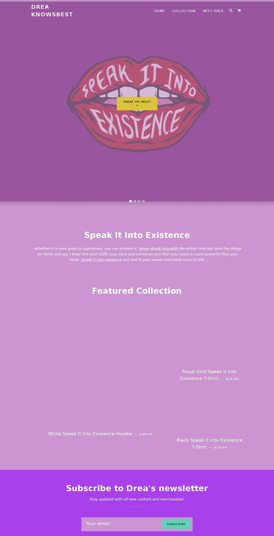dreaknowsbest.com — Shopify storefront screenshot