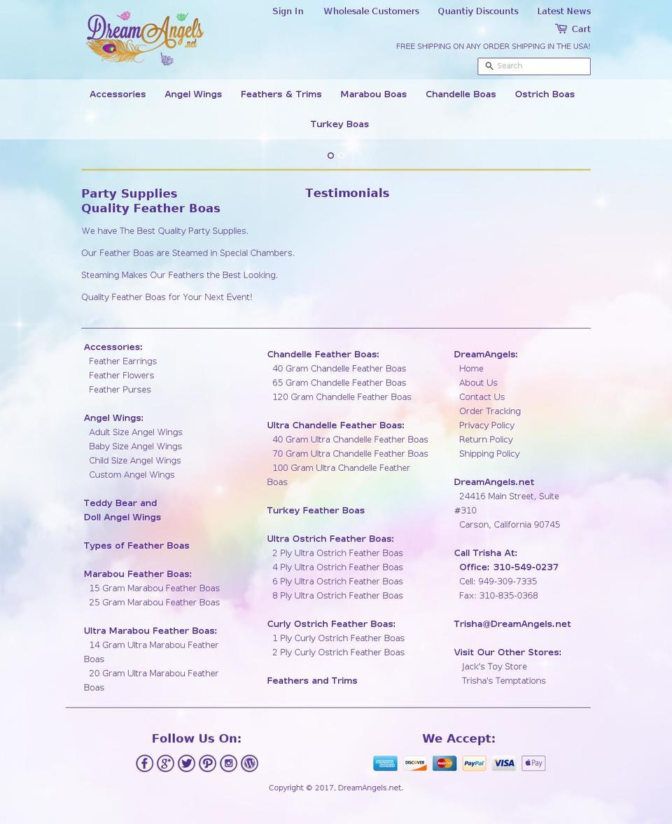dream-angels.com shopify website screenshot