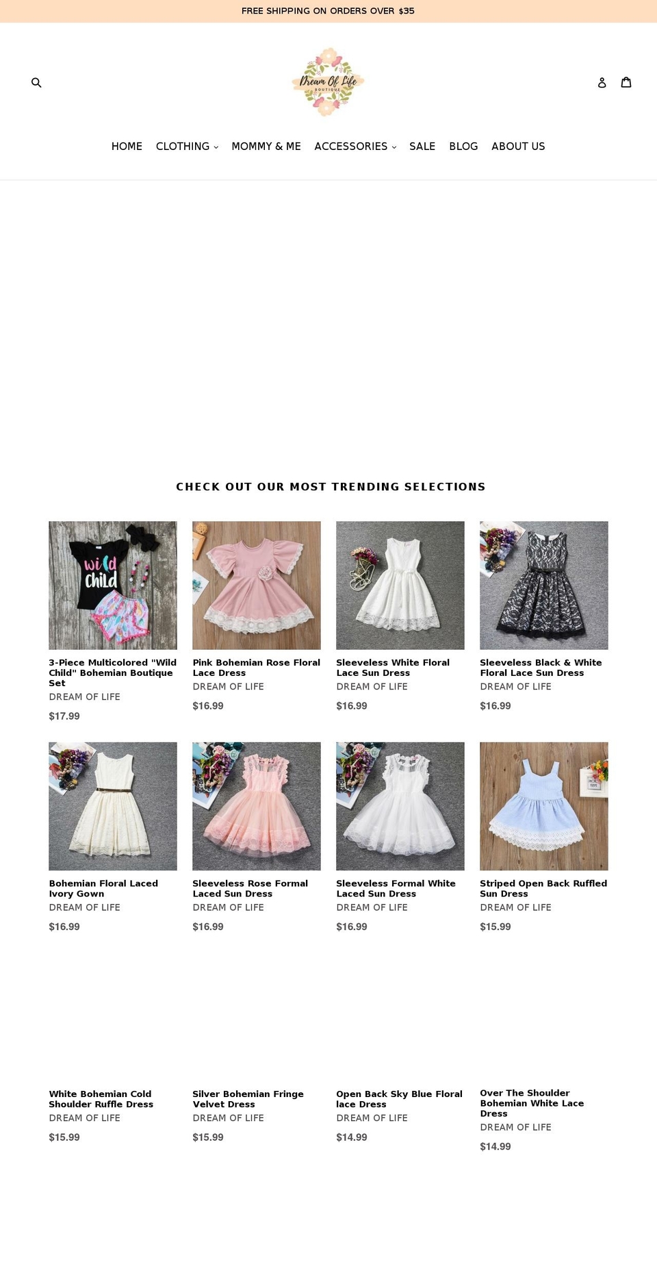 dream-of-life.com shopify website screenshot