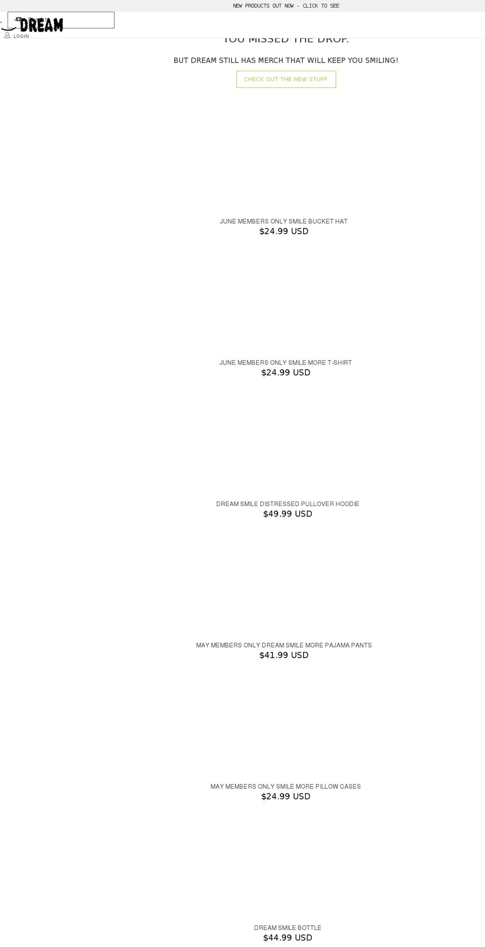 dream.shop shopify website screenshot