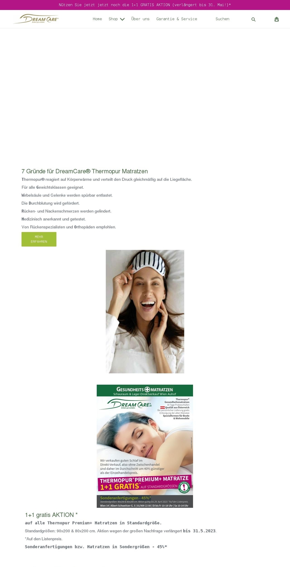 dreamcare.at shopify website screenshot