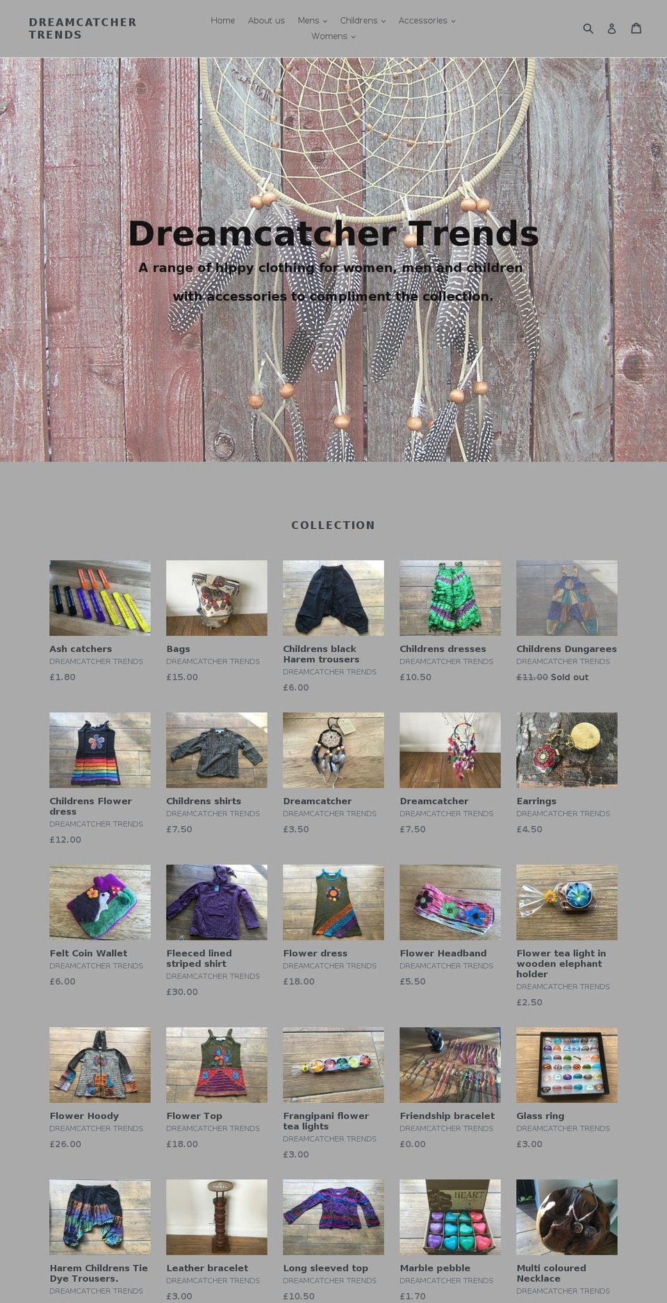dreamcatchertrends.com — Shopify storefront screenshot