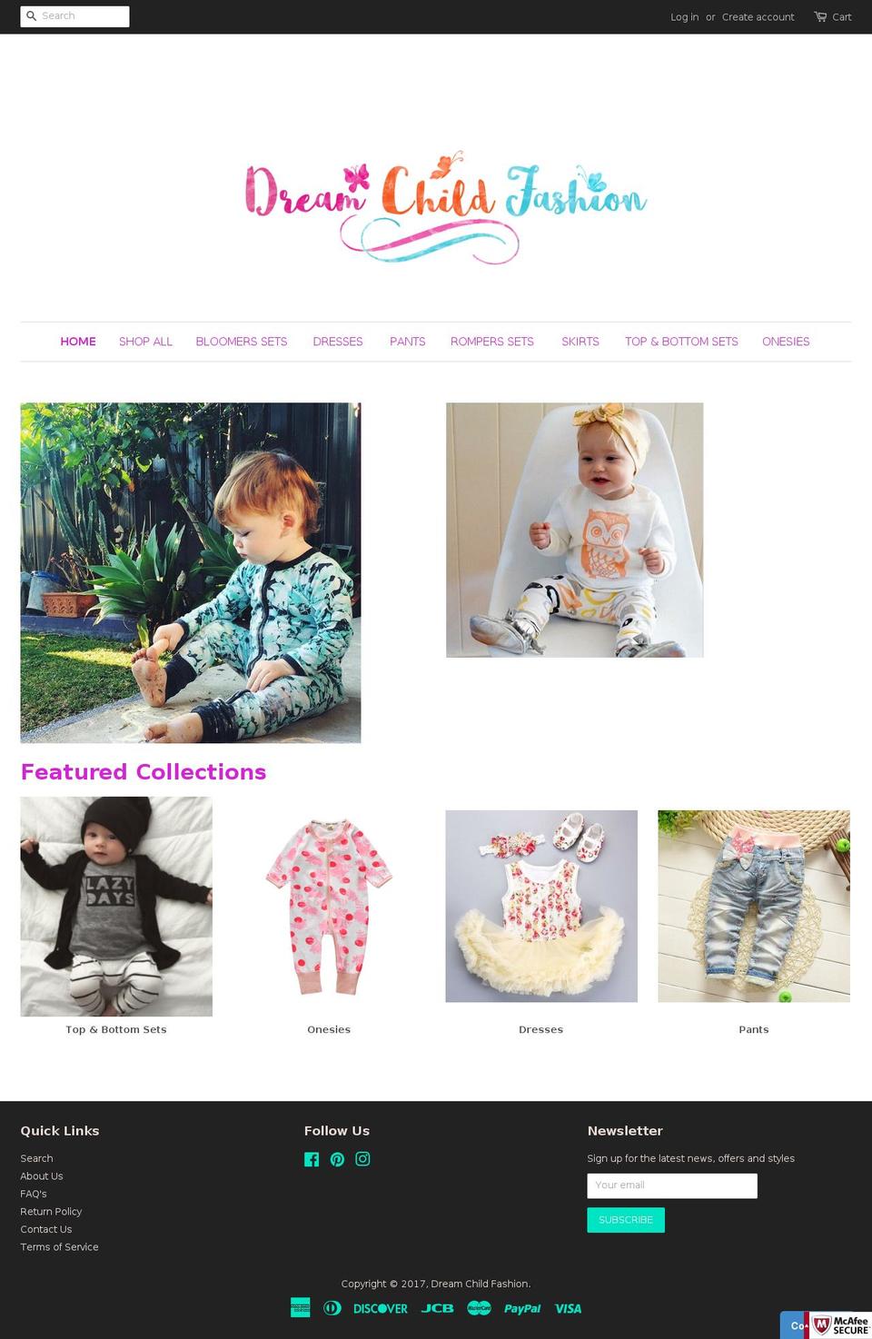 dreamchildfashion.com shopify website screenshot