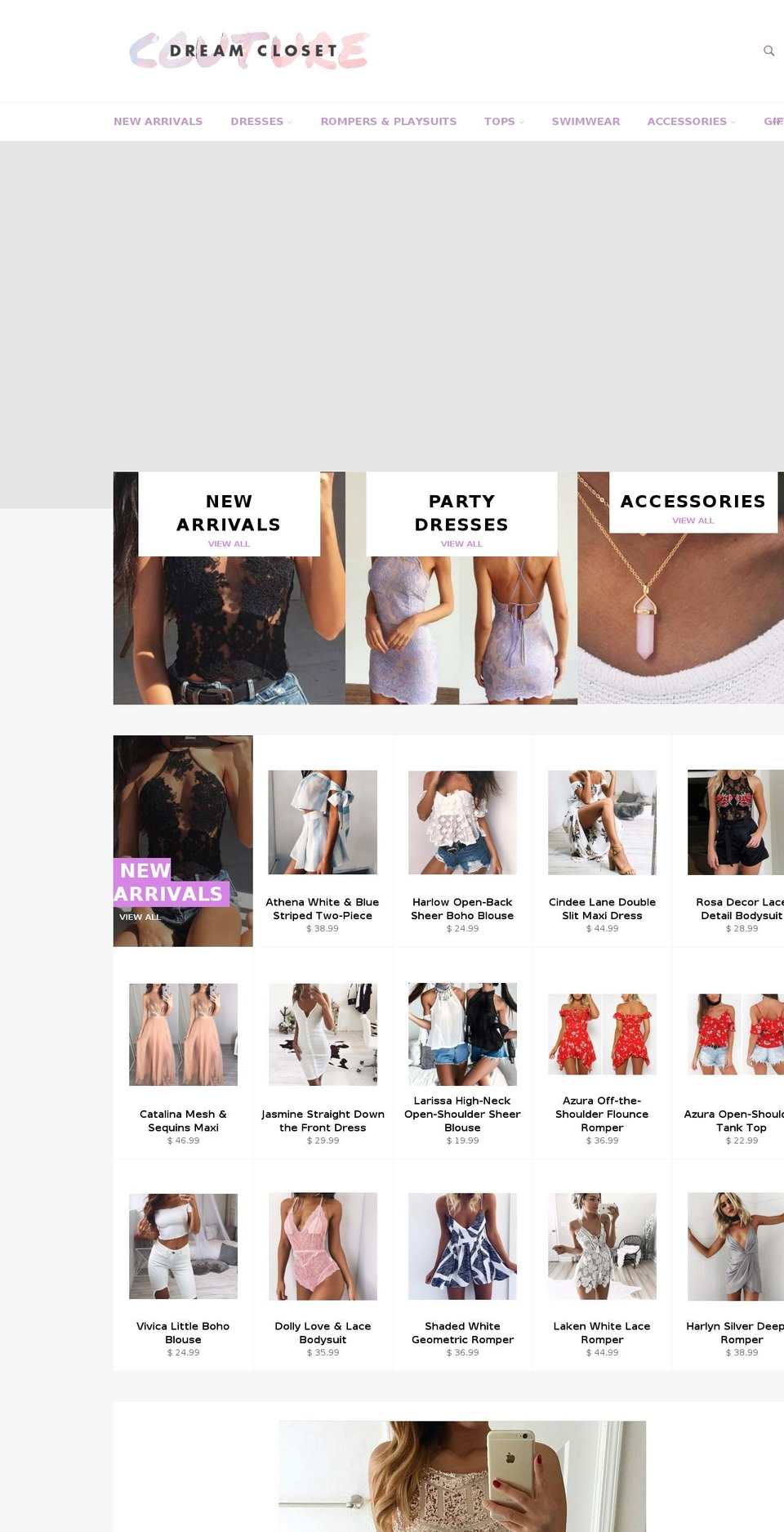dreamcloset-couture.com shopify website screenshot