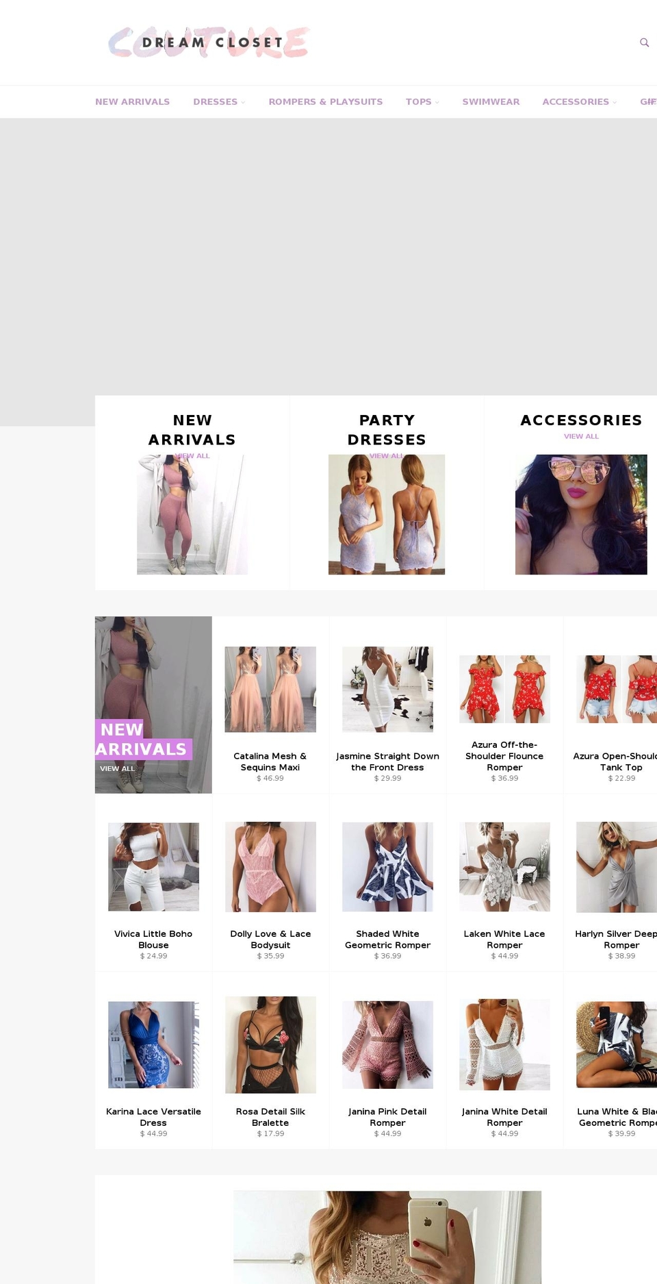 dreamclosetcouture.us shopify website screenshot