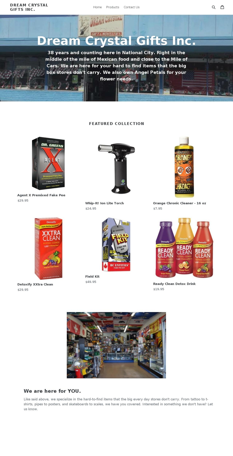 dreamcrystalgifts.com shopify website screenshot