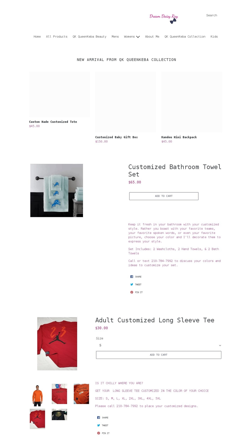dreamdaisyray.com shopify website screenshot