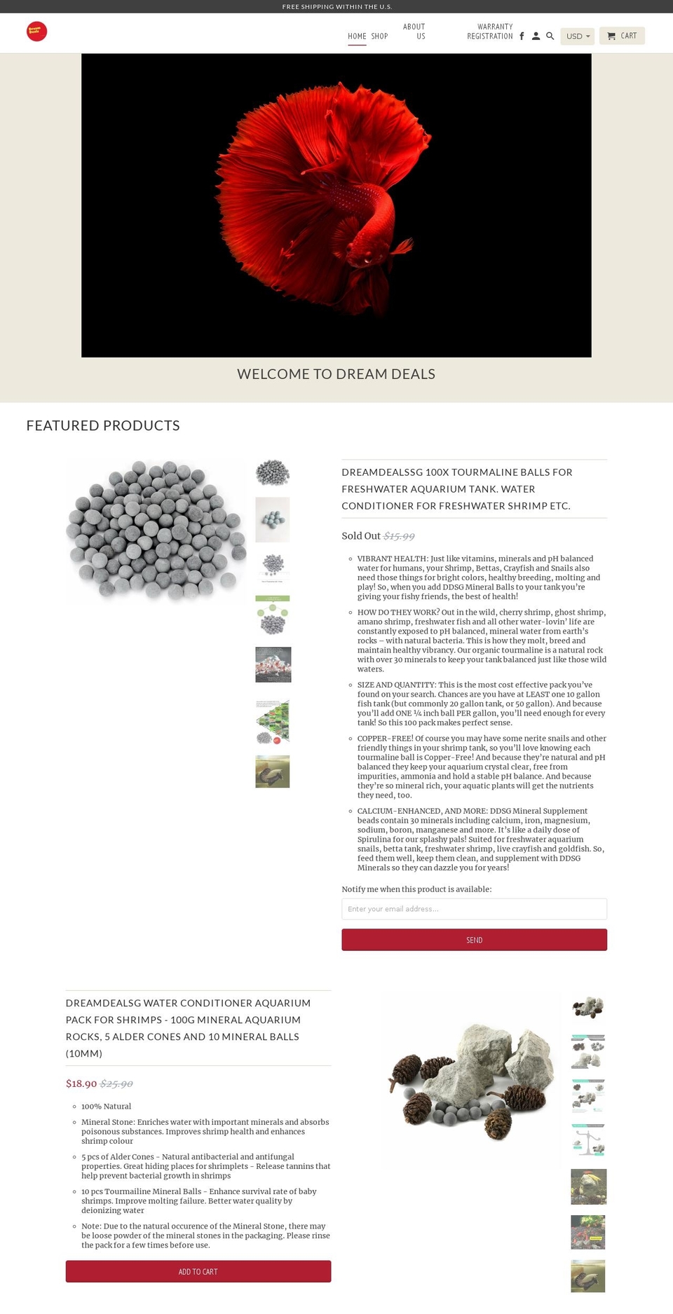 dreamdealsg.com shopify website screenshot