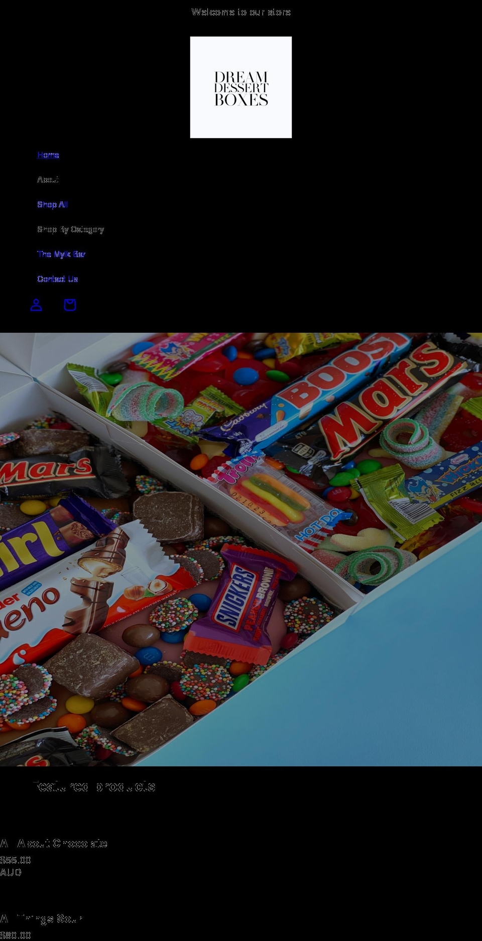 dreamdessertboxes.com.au shopify website screenshot