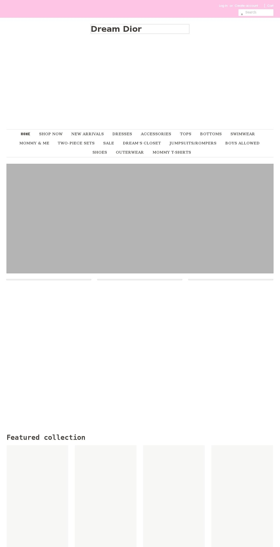 dreamdiorcollection.com shopify website screenshot