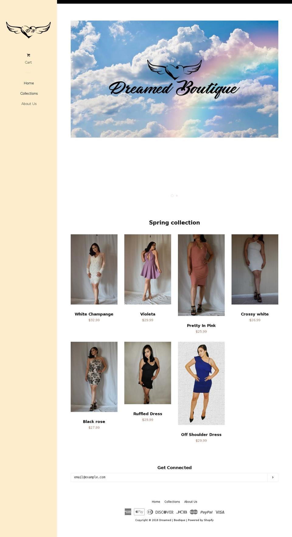 dreamedboutique.com — Shopify storefront screenshot