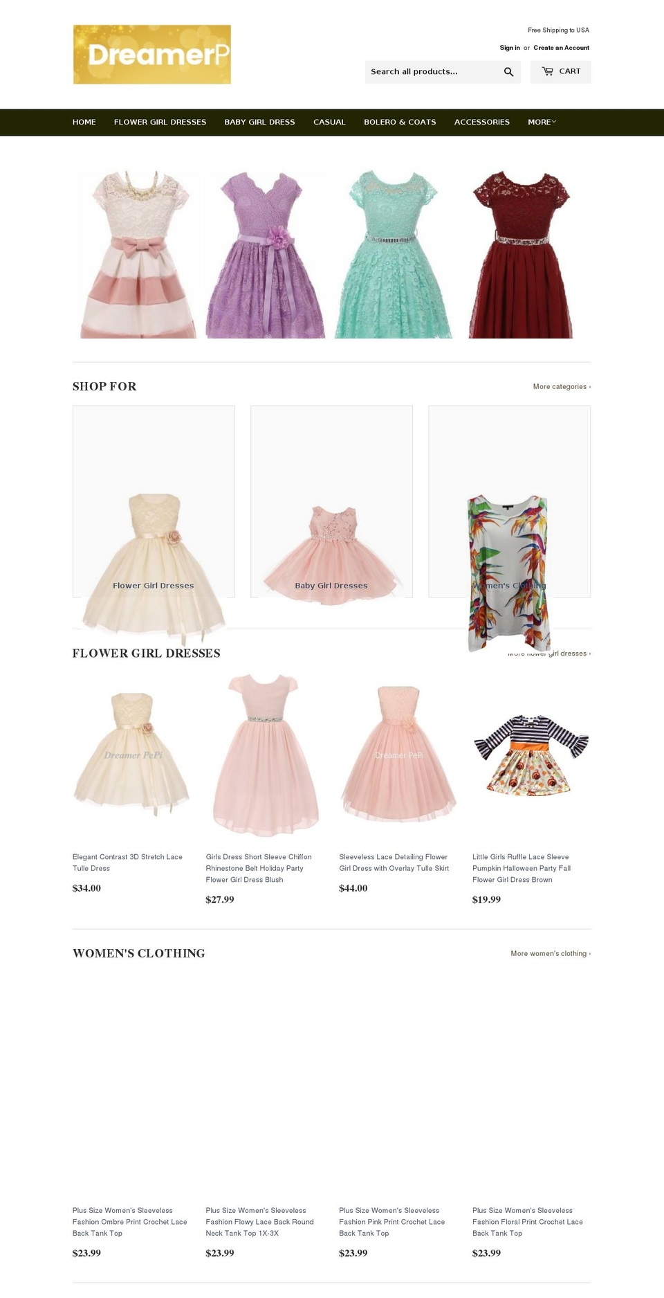 dreamer-p.com — Shopify storefront screenshot