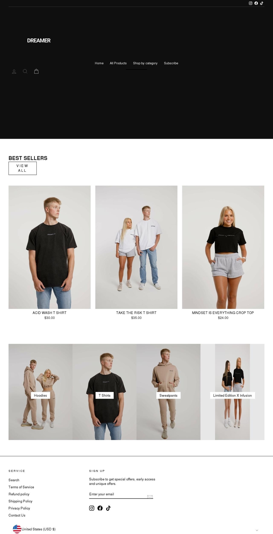 dreamerco.store shopify website screenshot