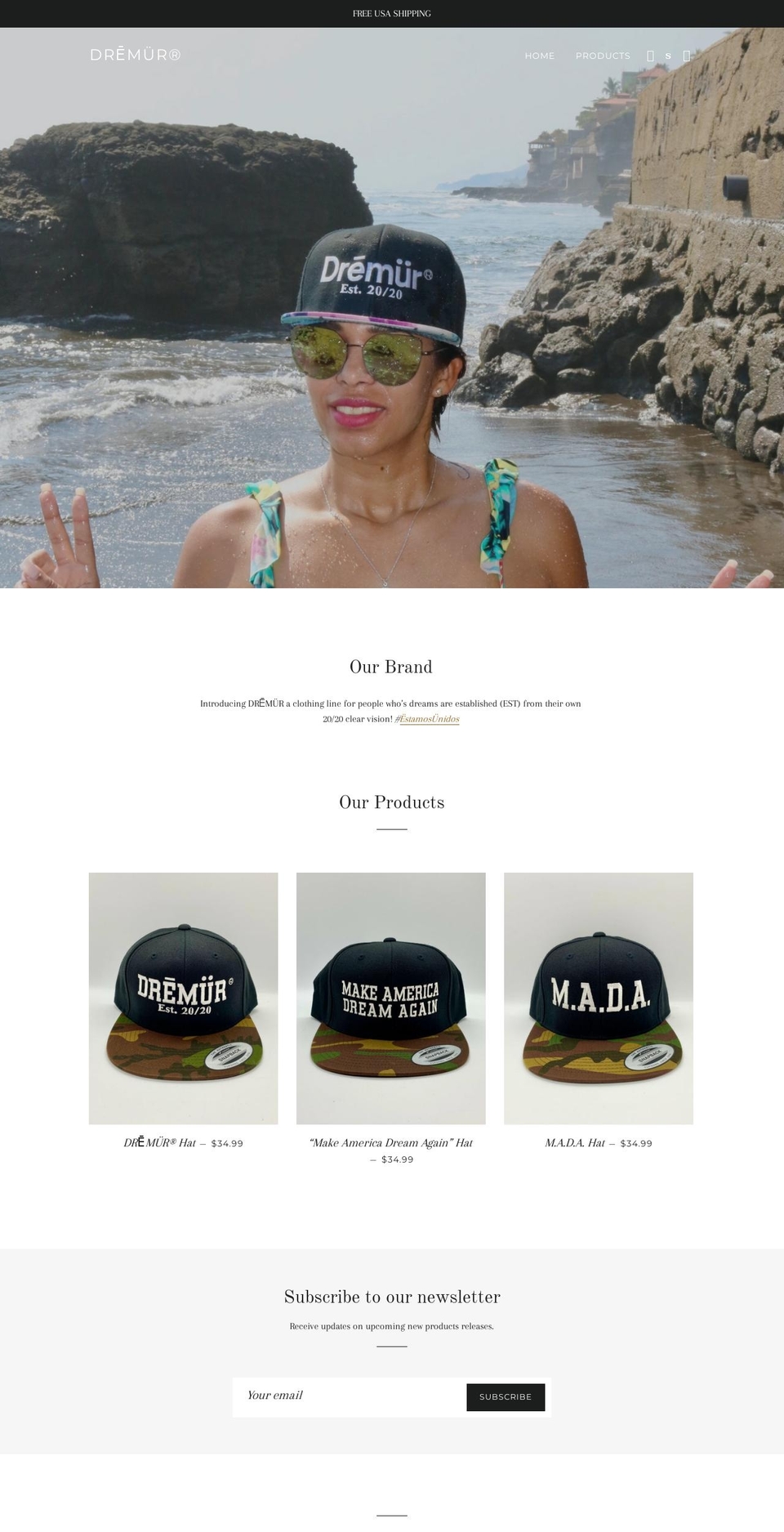 dreamercouture.com — Shopify storefront screenshot