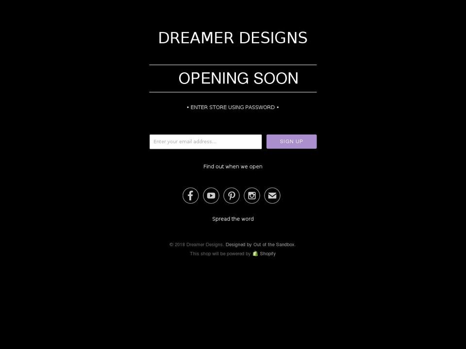 dreamerdesigns.com shopify website screenshot