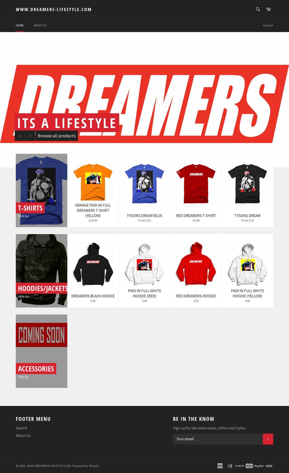 dreamers-lifestyle.com shopify website screenshot