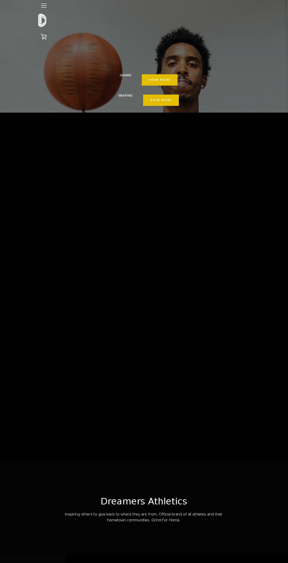 dreamersathletics.com — Shopify storefront screenshot